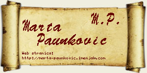 Marta Paunković vizit kartica